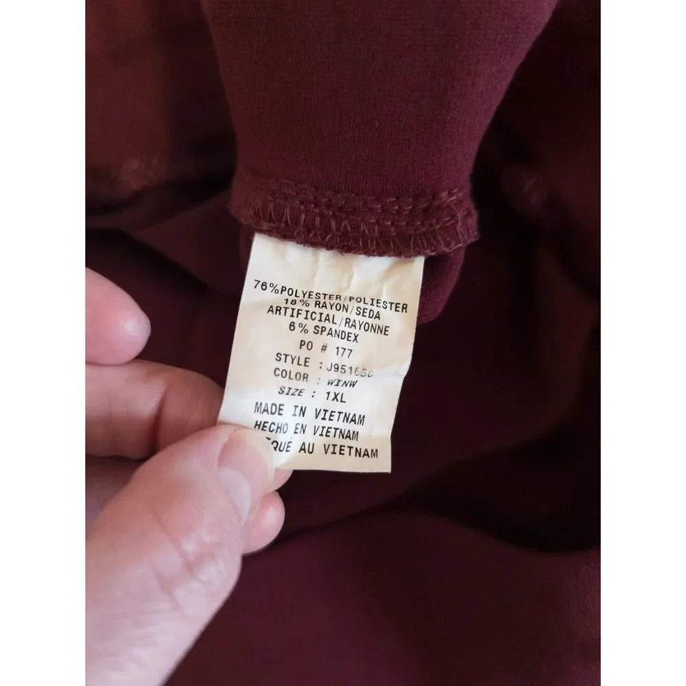 Jaanuu women's burgundy‎ scrub pants size 1XL